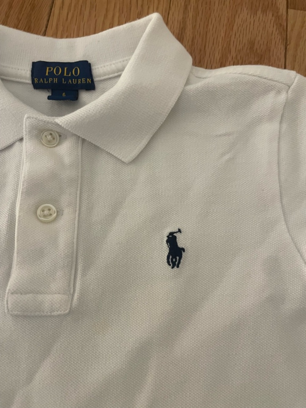 Polo by Ralph Lauren White Short-Sleeve Boys' Polo with Navy Pony - Picture 2 of 5